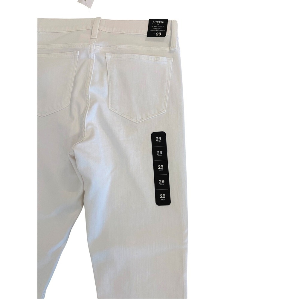 NWT J.Crew 9" Mid-Rise‎ Skinny Jeans White Signature Stretch AW383 Size 29 - Picture 5 of 7
